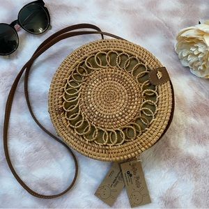 Round Bali Rattan Bag
